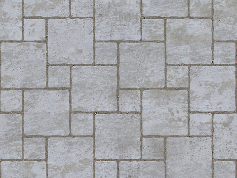  无缝浅灰色破损水泥拼花地砖人行道路地面广场铺贴 