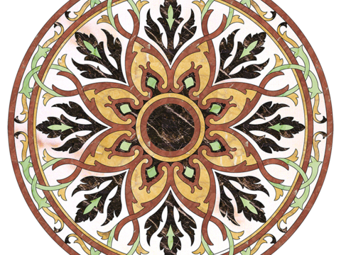  圆形免扣大理石材拼花图案纹理 