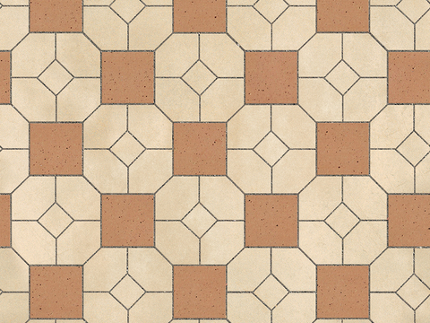  无缝水泥拼花地砖人行道路地面广场铺贴 