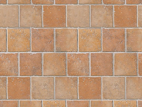  无缝米黄色陶瓦拼花地砖人行道路地面广场铺贴 