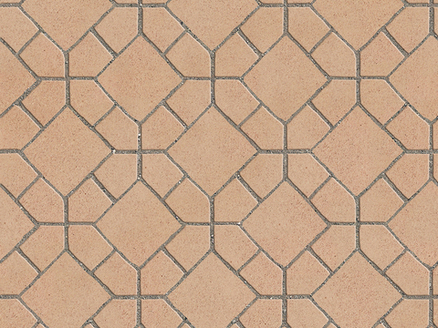  无缝陶瓦几何拼花地砖人行道路地面广场铺贴 