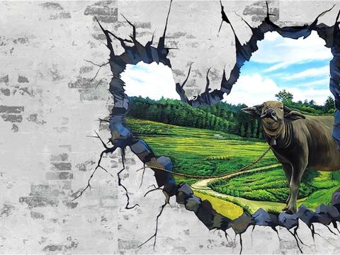  中式乡村_乡村墙绘外景贴图 