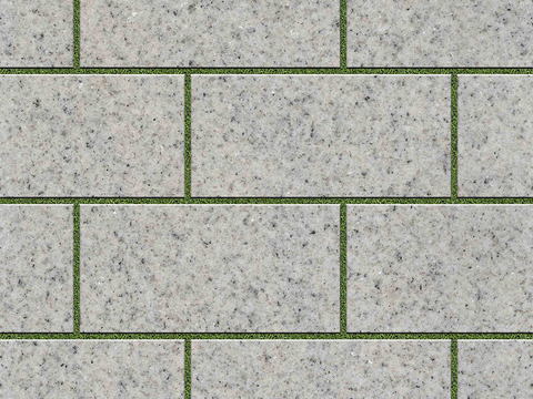  无缝芝麻灰色花岗岩石材拼花地砖人行道路地面广场铺贴 