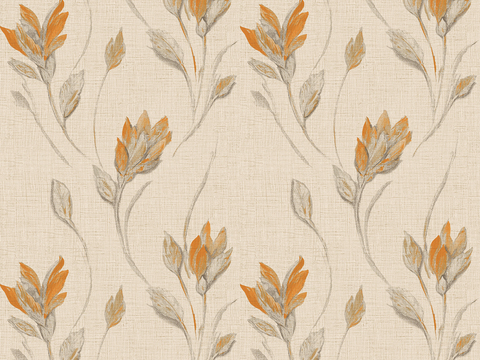  无缝现代欧式植物花纹图案墙纸壁纸壁布 