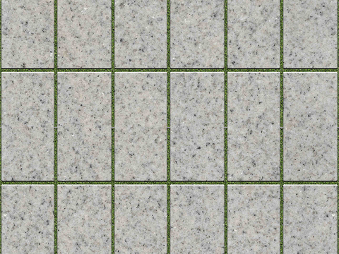  无缝芝麻灰色花岗岩石材拼花地砖人行道路地面广场铺贴 