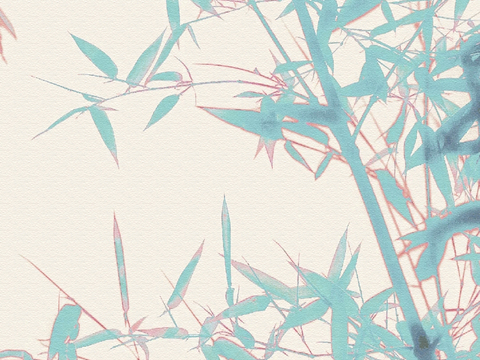  新中式竹子壁画 