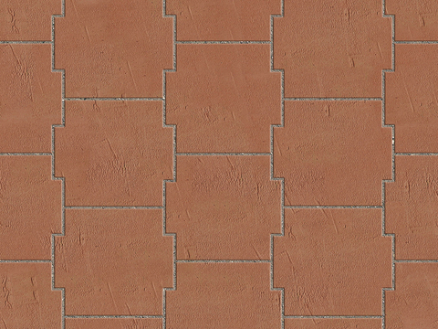  无缝陶瓦几何拼花地砖人行道路地面广场铺贴 