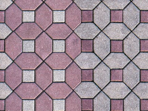  无缝水泥拼花地砖人行道路地面广场铺贴 