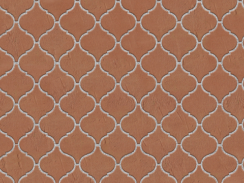  无缝陶瓦几何拼花地砖人行道路地面广场铺贴 