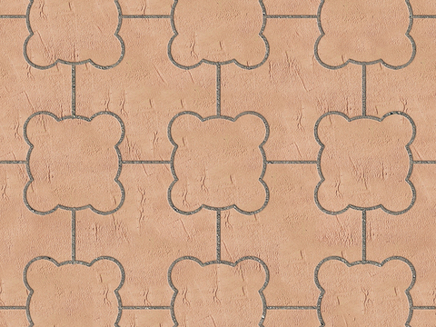  无缝陶瓦几何拼花地砖人行道路地面广场铺贴 