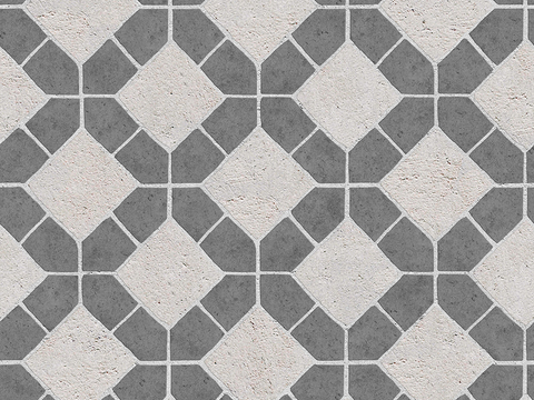  无缝水泥拼花地砖人行道路地面广场铺贴 