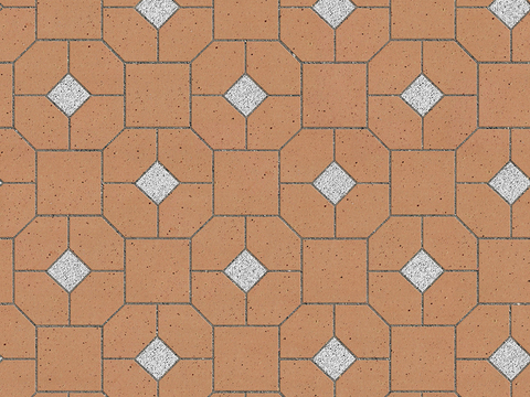  无缝水泥拼花地砖人行道路地面广场铺贴 