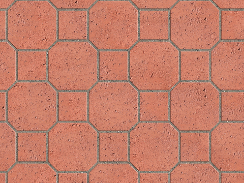  无缝陶瓦几何拼花地砖人行道路地面广场铺贴 