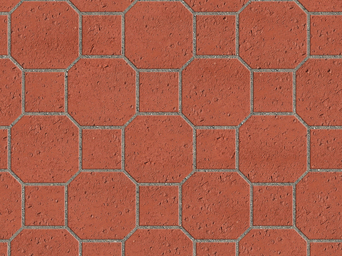  无缝陶瓦几何拼花地砖人行道路地面广场铺贴 