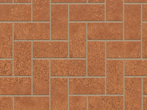  无缝人字纹陶瓦拼花地砖人行道路地面广场铺贴 