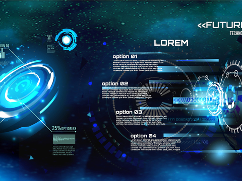  现代大数据科技电子屏 