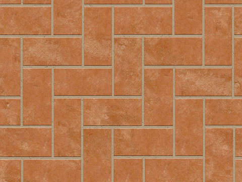  无缝人字纹陶瓦拼花地砖人行道路地面广场铺贴 