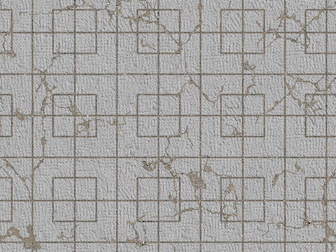  无缝破损水泥拼花地砖人行道路地面广场铺贴 