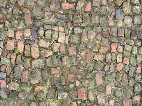  无缝灰色做旧方形拼花地砖人行道路地面街道广场铺贴 