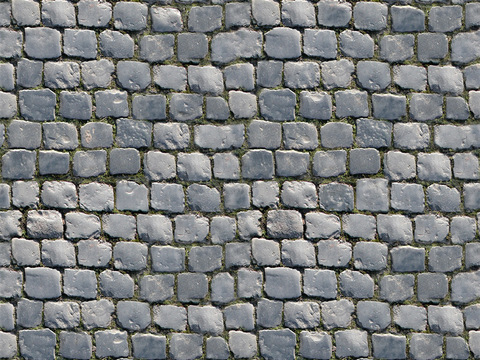  无缝灰色砖石道路地面铺贴 