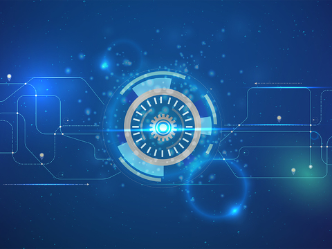  现代科技齿轮电子屏幕 