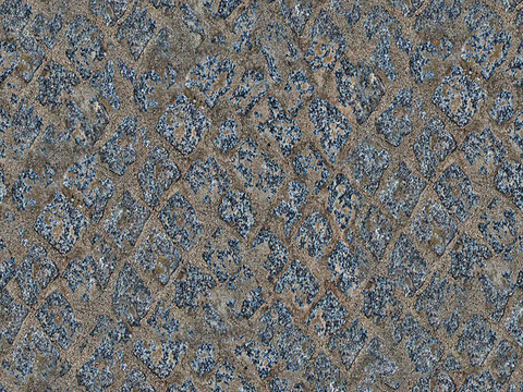  无缝灰色做旧方形拼花地砖人行道路地面街道广场铺贴 