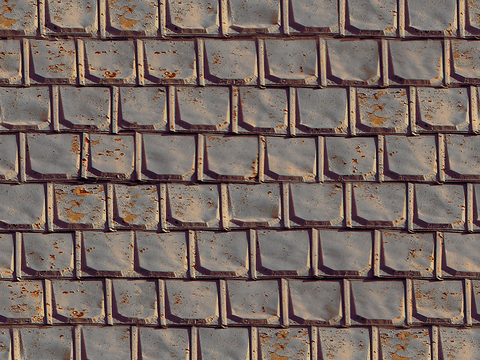  无缝建筑屋顶彩钢金属铁皮波浪瓦片 