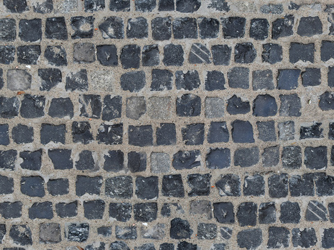  无缝灰色做旧方形拼花地砖人行道路地面街道广场铺贴 