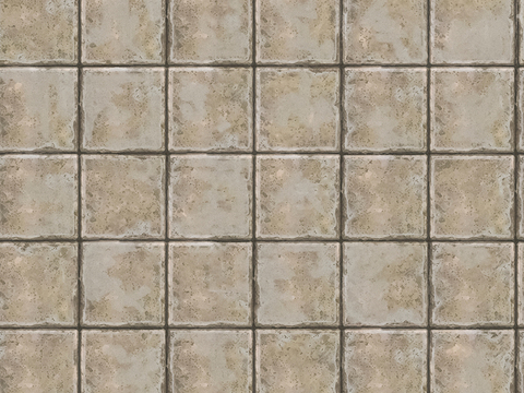  无缝破损水泥拼花地砖人行道路地面广场铺贴 