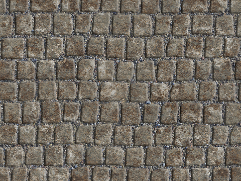  无缝灰色做旧方形拼花地砖人行道路地面街道广场铺贴 