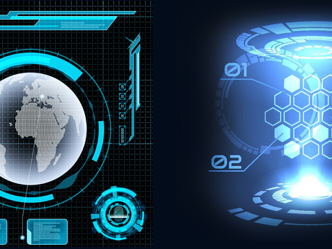  现代科技地球电子屏幕 
