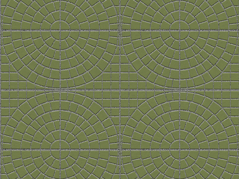  无缝绿色鹅软石拼花地砖人行道路地面广场铺贴 