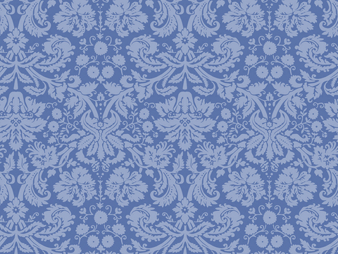  无缝蓝色欧式法式古典花纹壁纸壁布墙布 