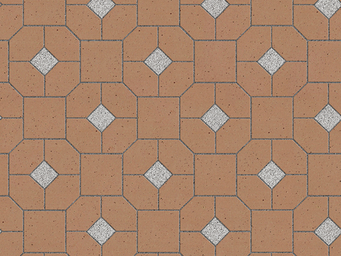  无缝花岗岩石材几何拼花地砖人行道路地面广场铺贴 