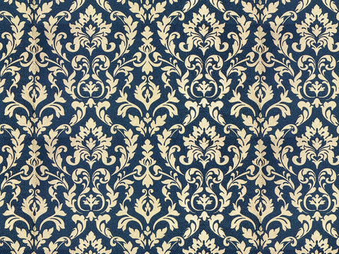  无缝蓝色欧式法式古典花纹壁纸壁布墙布 