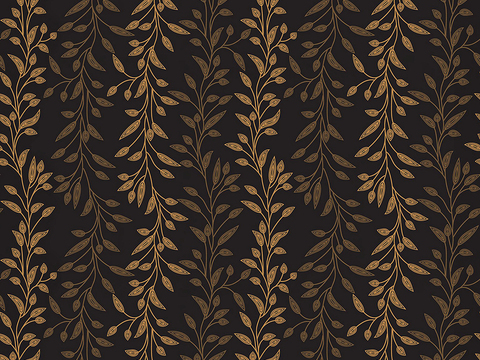  无缝黑色欧式田园风格碎花花纹图案壁纸壁布墙布 