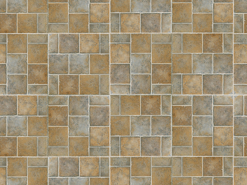  无缝花岗岩石材几何拼花地砖人行道路地面广场铺贴 