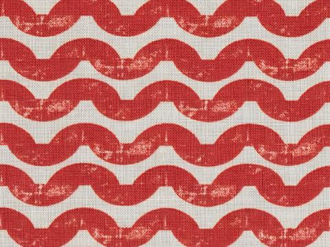  红色条纹亚麻布 布料 