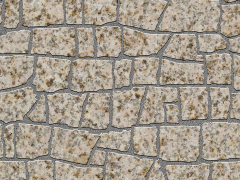  无缝不规则拼花石板地砖人行道路地面广场铺贴 