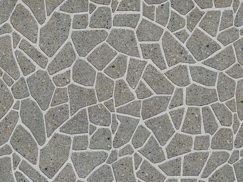  无缝不规则拼花石板地砖人行道路地面广场铺贴 