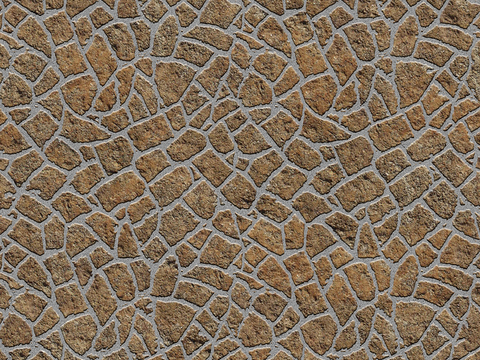  无缝不规则拼花石板地砖人行道路地面广场铺贴 