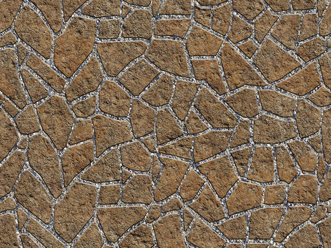  无缝不规则拼花石板地砖人行道路地面广场铺贴 