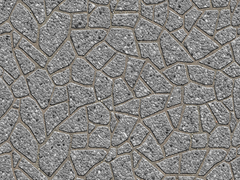  无缝不规则拼花石板地砖人行道路地面广场铺贴 