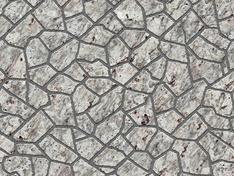  无缝不规则拼花石板地砖人行道路地面广场铺贴 