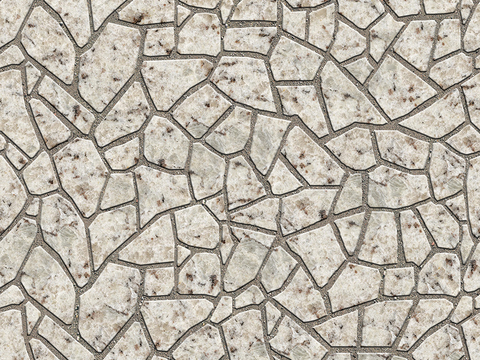  无缝不规则拼花石板地砖人行道路地面广场铺贴 