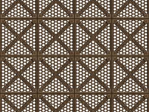  无缝免扣棕色镂空金属网格编织网 