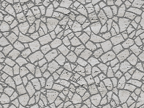  无缝不规则拼花石板地砖人行道路地面广场铺贴 