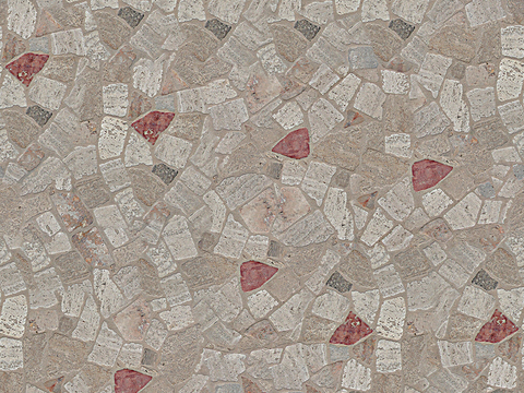  无缝米灰色不规则拼花石板地砖人行道路地面广场铺贴 