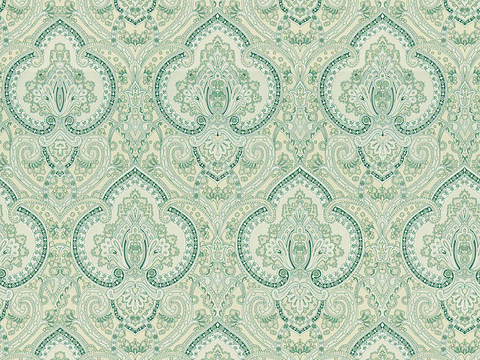  无缝绿色欧式法式古典花纹壁纸壁布墙布 