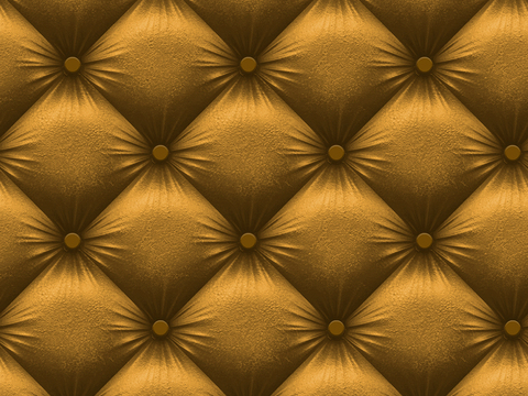  无缝金色床头靠背沙发卡座座垫拉扣软包皮革 